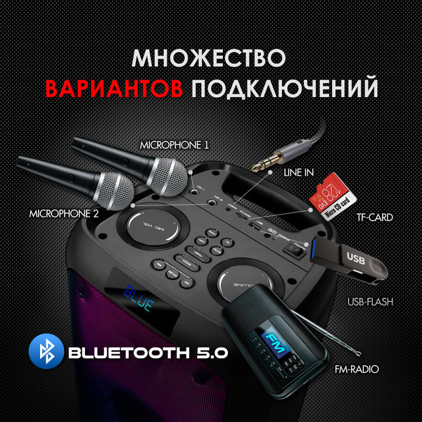 Колонка для вечеринок Ginzzu GM-215