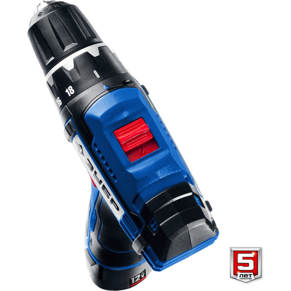 Дрель-шуруповерт Зубр Профессионал DL-121-22F (с 2-мя АКБ, LED фонарь, кейс)