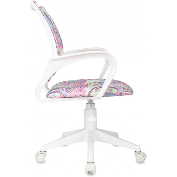 Кресло Бюрократ Burokids 1W (мультиколор розовая луна/пластик белый)