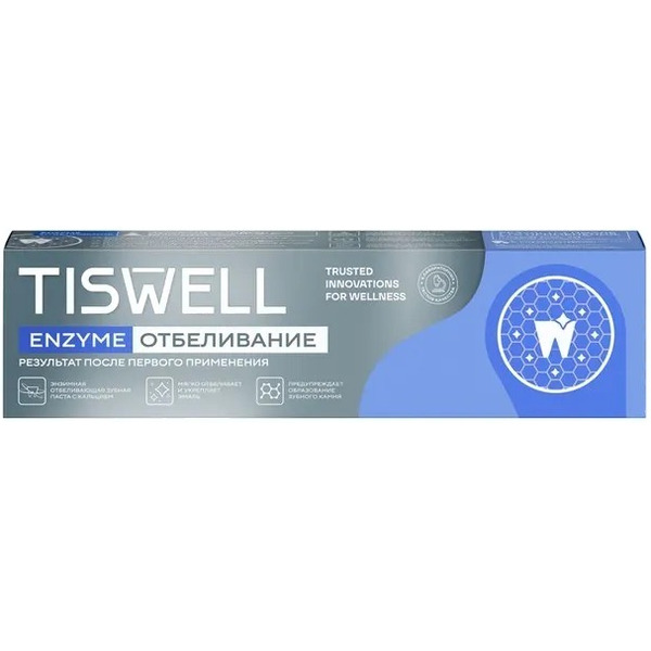 Зубная паста TISWELL отбеливающая энзимная Кальций, 110 г