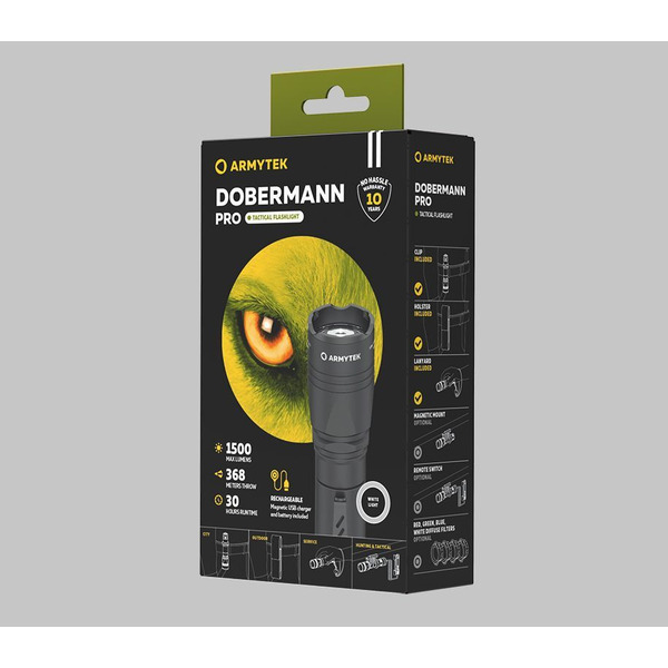 Фонарь Armytek Dobermann Pro Magnet USB F07501C (белый)