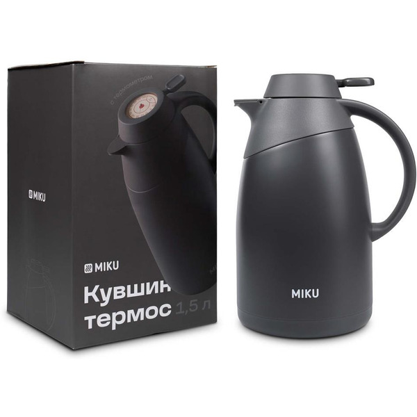 Кувшин-термос с термометром MIKU TH-JG-1500G (серый)