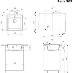 Кухонная мойка MAUNFELD Perla 505 MFQS-505B