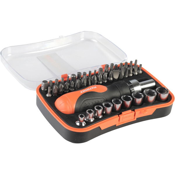 Отвертка-трещотка с битами и торцевыми головками Patriot SPS-46 (46 предметов)