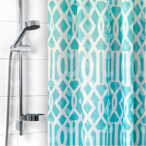 Штора для ванной комнаты Вилина 6666-2228-2 (решетка голубая)