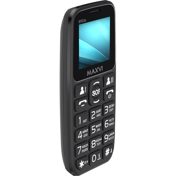 Мобильный телефон Maxvi B110ds +ЗУ WC-112 (черный)