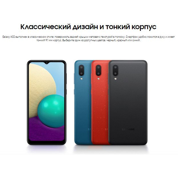 Смартфон Samsung Galaxy A02 SM-A022G/DS 2GB/32GB (черный)