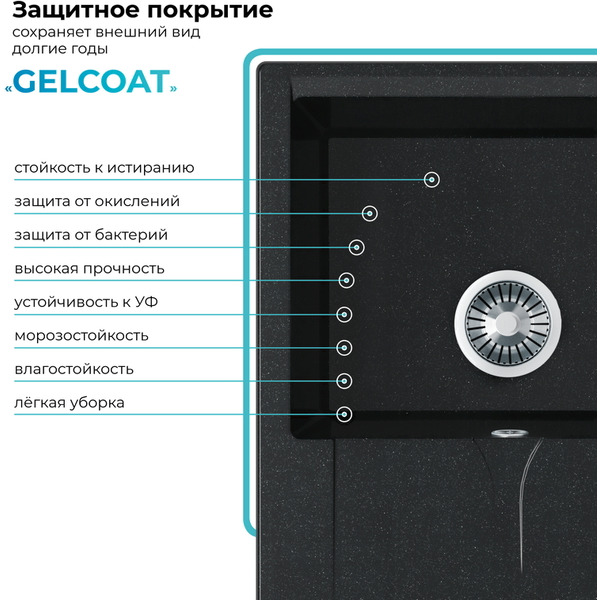Кухонная мойка Polygran Gals 620 (космос)