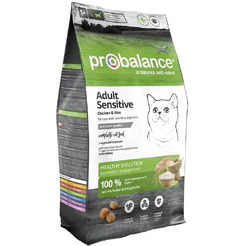 Сухой корм для кошек ProBalance Sensitive с курицей и рисом (8кг)