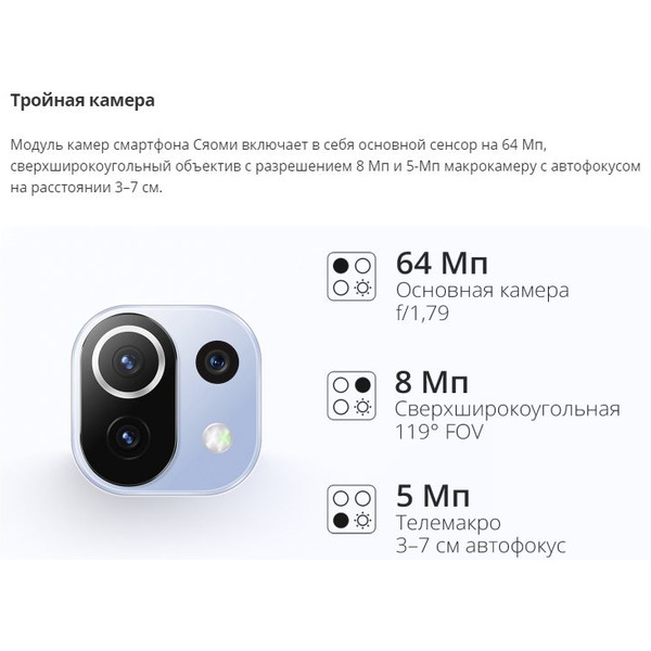 Смартфон Xiaomi 11 Lite 5G NE 8GB/256GB (голубой) EU