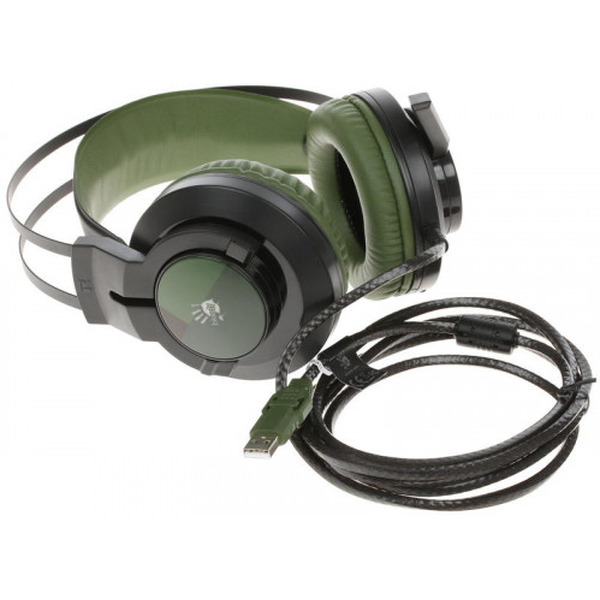 Гарнитура A4TECH BLOODY J450 черный/зеленый