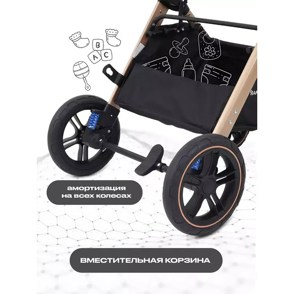Коляска трансформер Rant Basic Roller 2 в 1 RA161 (черный)