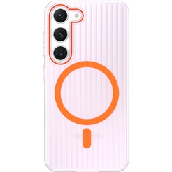 Задняя накладка CASE Translucent Strip Samsung Galaxy S23, прозрачно-оранжевый