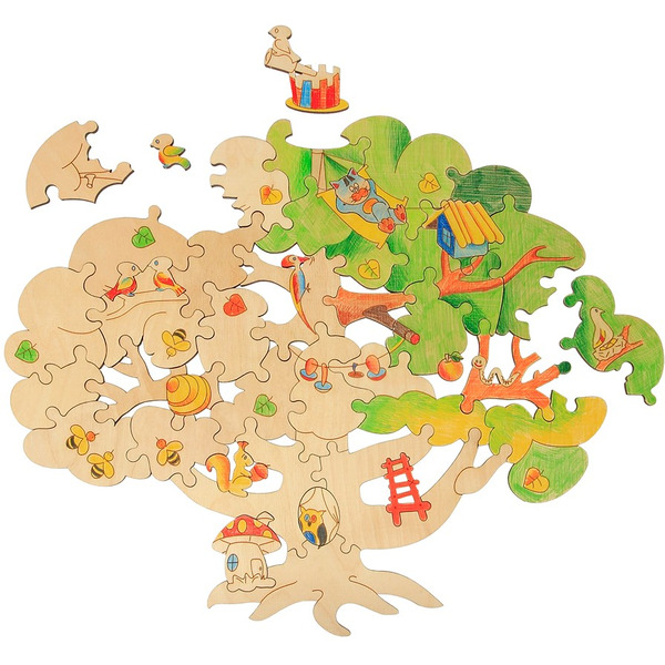 Развивающая игрушка Woody Деревянный пазл Чудесное дерево 00280
