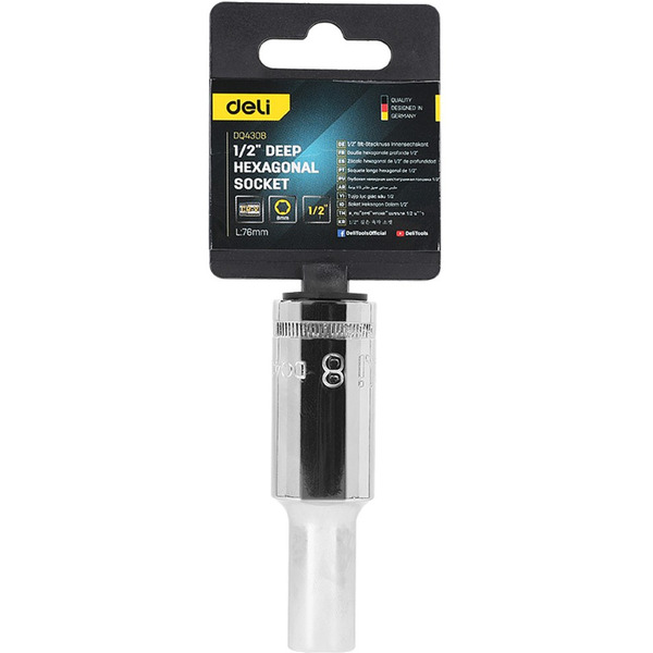 Головка торцевая шестигранная Deli EDQ4308