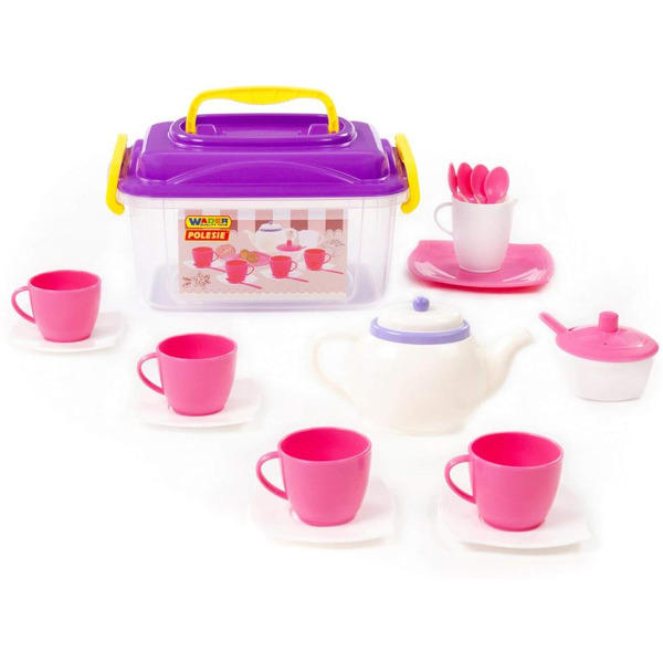 Набор детской посуды Полесье Алиса 58980 (на 4 персоны, в контейнере)