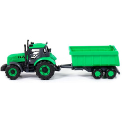 Трактор Полесье Прогресс с прицепом инерционный (зелёный) 91284