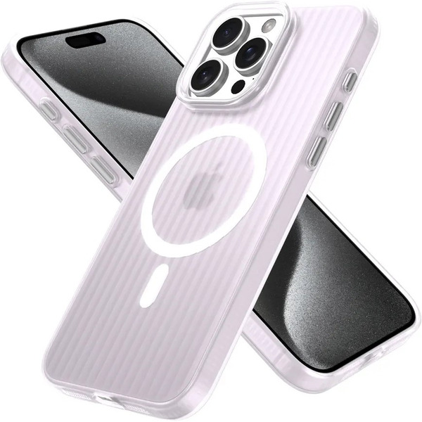 Задняя накладка CASE Translucent Strip Apple iPhone 15 Pro Max (белый)
