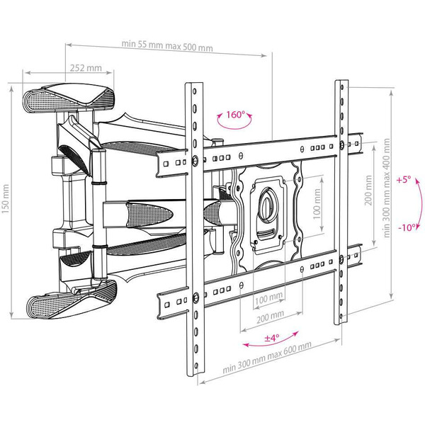 Кронштейн для телевизора Arm Media COBRA-60 (черный)