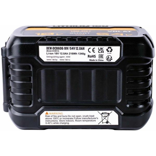 Аккумуляторная батарея VOLAT для DeWalt 18.0V/54.0V 12.0Ah (Li-ion) DEW-DCB606