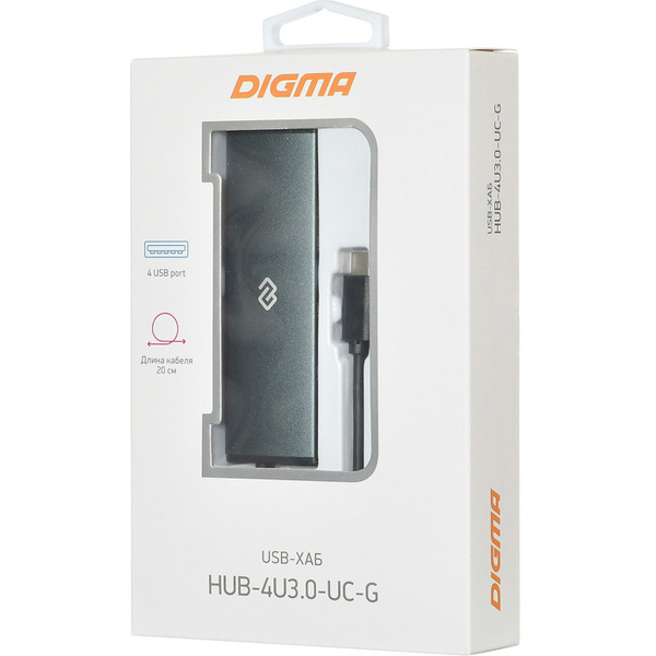 Разветвитель Digma HUB-4U3.0-UC-G