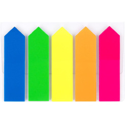 Закладки клейкие BRAUBERG 111362 (НЕОНОВЫЕ, 50*14мм, 5 цветов х 25 листов)