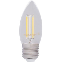Лампа филаментная REXANT 604-090 Свеча CN35 7,5Вт 600Лм 4000K E27 диммируемая, прозрачная колба