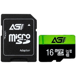 Карта памяти AGI TF138 microSDHC AGI016GU1TF138 16GB (с адаптером)