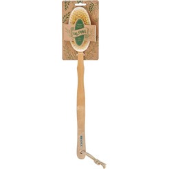 Щётка для сухого массажа из чайного дерева с щетиной кактуса со съемной ручкой BRADEX KZ 0950