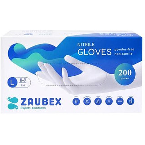 Нитриловые перчатки Zaubex 9122528 (L, 200 шт)