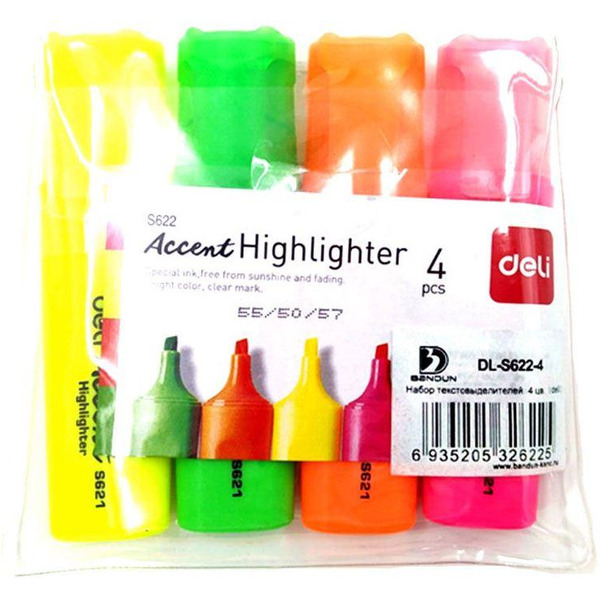 Набор текстовыделителей DELI S622 4 цвета
