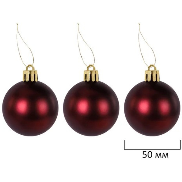 Шары елочные ЗОЛОТАЯ СКАЗКА Burgundy Style 592591 (бордо)