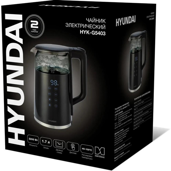 Электрический чайник Hyundai HYK-G5403