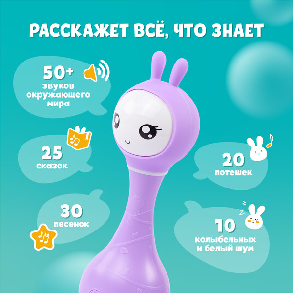 Интерактивная игрушка Alilo Умный зайка R1 60405 (фиолетовый)