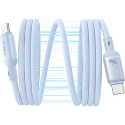 Кабель Baseus PicoGo Magnetic Liquid Silicone Fast Charging Cable USB-C to USB-C (1м, голубой)