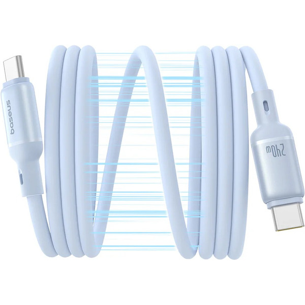 Кабель Baseus PicoGo Magnetic Liquid Silicone Fast Charging Cable USB-C to USB-C (1м, голубой)