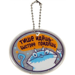 Брелок светоотражающий ХАУЗВАРЕ ТРЕЙД ЭКСПОРТ Тише едешь 6 см, арт.11270393