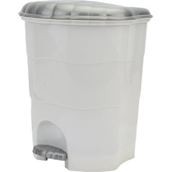 Ведро для мусора с педалью VIOLET 151101 (бело-серый)
