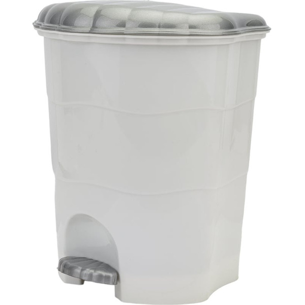 Ведро для мусора с педалью VIOLET 151101 (бело-серый)