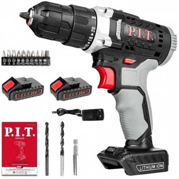 Набор электроинструментов P.I.T. PSR18-D5 + PWS125-C6 (шуруповерт, болгарка)