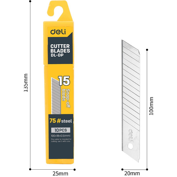 Лезвие для большого ножа Deli EDL-DP (18 мм, 10 шт)