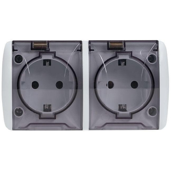 Розетка EKF Владивосток 2-местная 16А (белый)