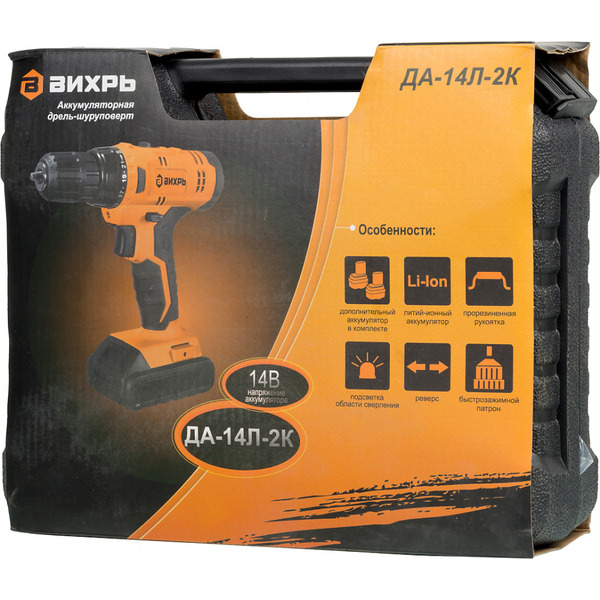 Дрель-шуруповерт Вихрь ДА-14Л-2КА/ДА-14Л-2К (72/14/20)