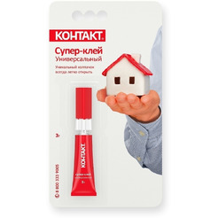 Супер-клей "КОНТАКТ" Универсальный, 3 г, бл., арт. КМ 120-Б03, шоу-бокс