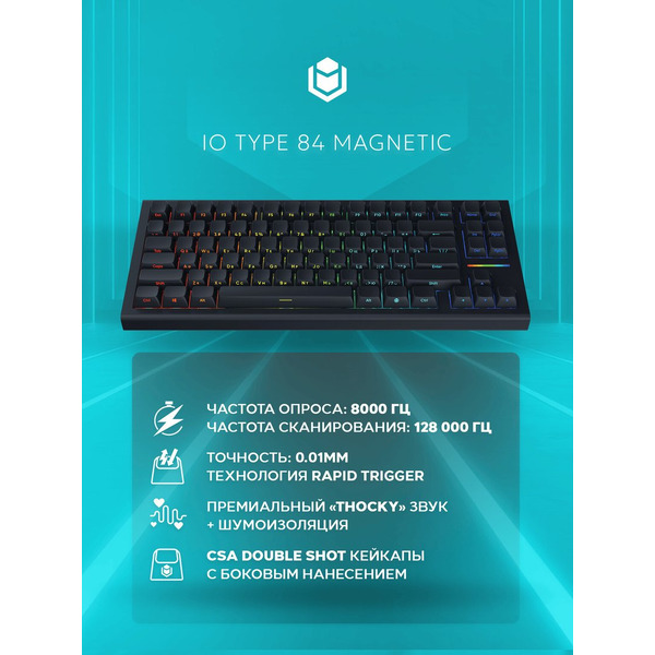 Клавиатура IO by Red Square Type 84 Magnetic g3ms Magnetite Ice io292 (черный)