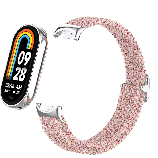 Ремешок Bingo Braided для Xiaomi Mi Band 8 (розовый в крапинку)