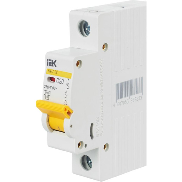 Выключатель автоматический IEK ВА 47-29 20А 1P 4.5кА С MVA20-1-020-C