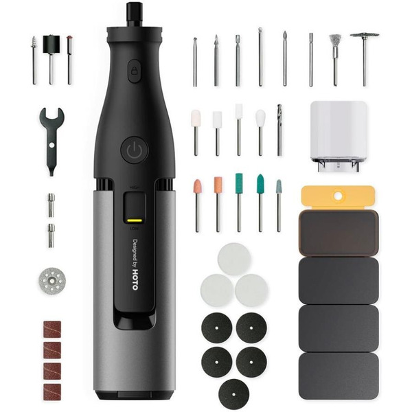 Беспроводная шлифовальная машинка-гравер HOTO Professional Rotary Tool Kit 12V (серый)