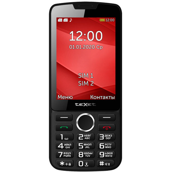 Телефон TEXET TM-308 (черный/красный)