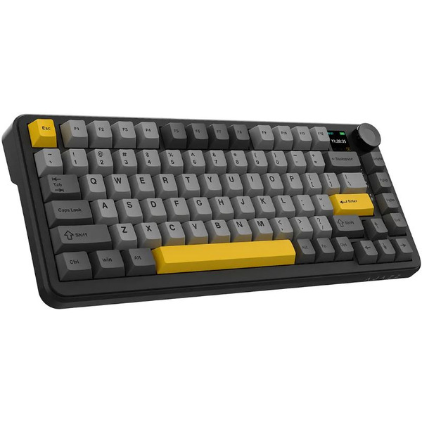 Компьютерная клавиатура AJAZZ AK820 MAX PLUS (черно-серая с желтым)